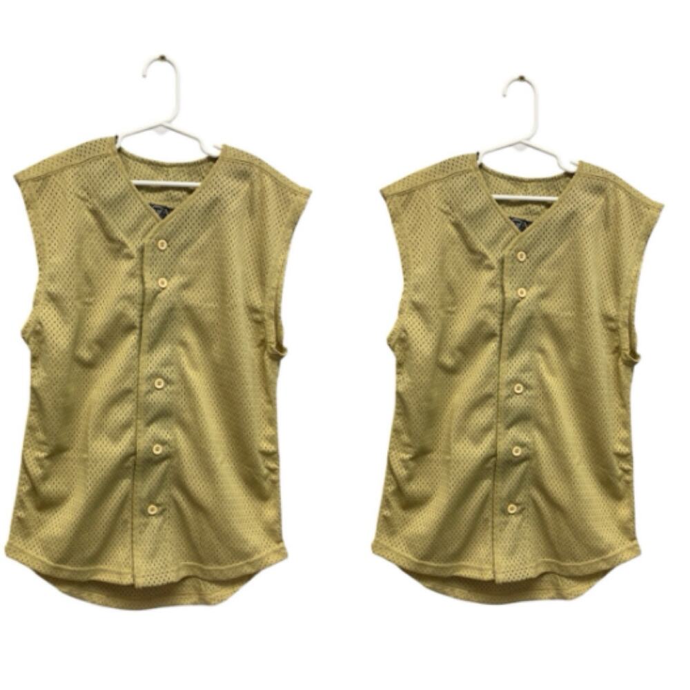 2 New Tag Team Uniform Youth Medium Button Down Baseball Mesh Jersey Vests
